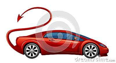 Evil car Vector Illustration