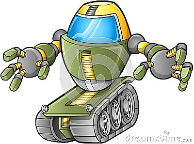 Evil Robot Tank Vector Vector Illustration