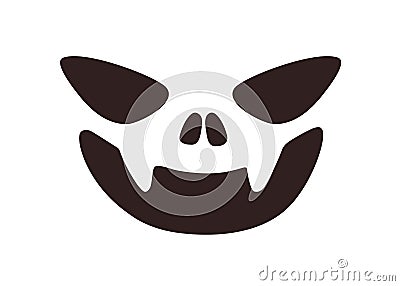 Evil smiling face stencil for Halloween holiday. Horror character laughing, mocking with scary emotion, expression Vector Illustration
