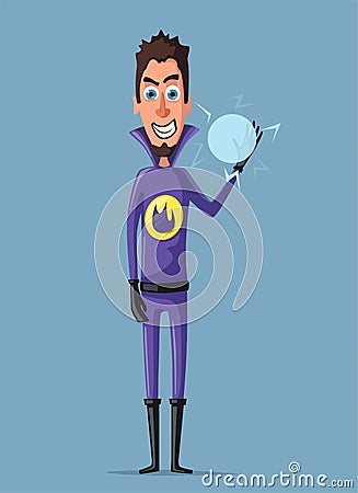 Evil super hero. Mr. Psycho. Cartoon vector illustration Vector Illustration