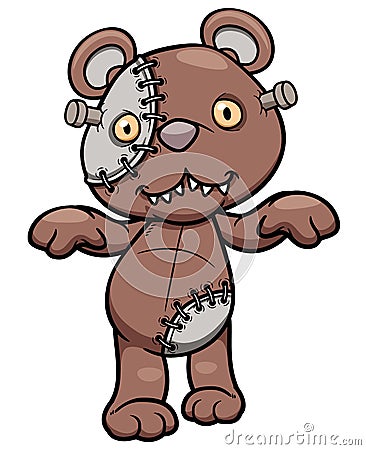 Evil teddy bear Vector Illustration