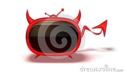 Evil tv Stock Photo