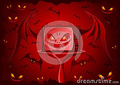 Evil TV Vector Illustration