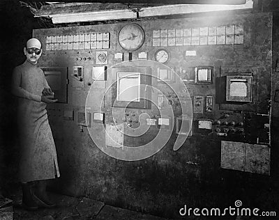 Surreal Vintage Mad Scientist, Laboratory Stock Photo