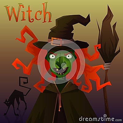 Evil Witch Vector Illustration