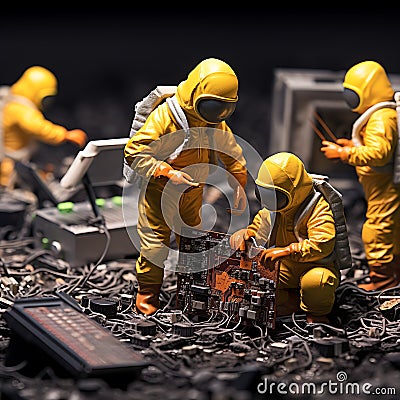 An image depicting the potential hazards of electronics Stock Photo