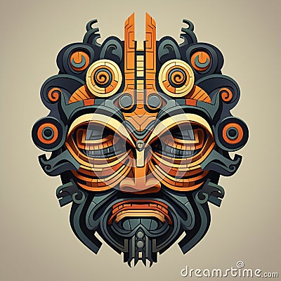 Evocative Enigmas: Decoding Symbolism in Tribal Mask Designs Stock Photo