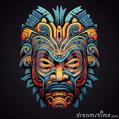 Evocative Enigmas: Decoding Symbolism in Tribal Mask Designs Stock Photo