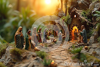 jesus reborn scene love faith Stock Photo