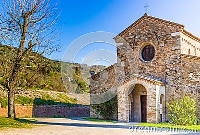 The Evocative religiosity of Italian Romanesque Church Stock Photo