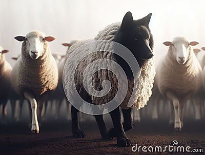 Wolf in sheep clothing. Shattered Trust: Unveiling the Wolf's True Nature. The Price of Naiveté: Deception Unveiled. Stock Photo