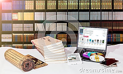 The evolution of books Editorial Stock Photo