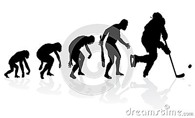 Evolution of the Ice Hockey Player. Vector Illustration