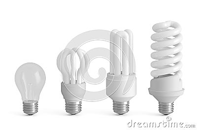 Evolution of lamps concept Stock Photo