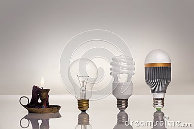 Evolution of lighting Stock Photo