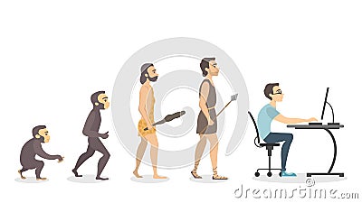 Evolution of programmer. Vector Illustration