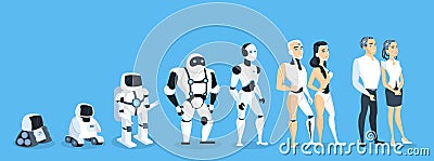 Evolution of robots. Vector Illustration