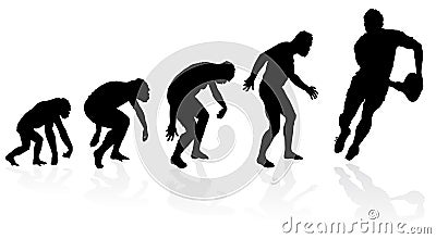 Evolution of the Rugby Player Vector Illustration