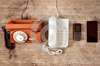 Evolution in telecommunications Stock Photo