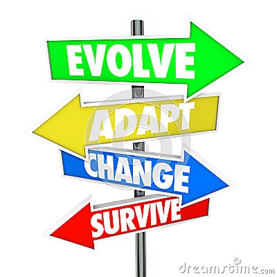 Evolve Adapt Change Survive Arrow Signs Evolution Adaptation Bus Stock Photo