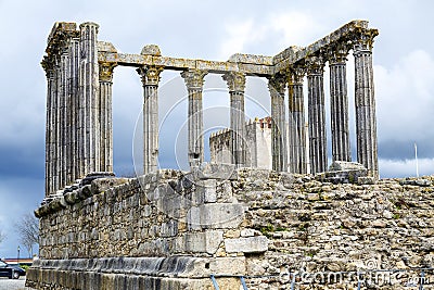 Evora, Portugal. Roman Temple Diana Stock Photo