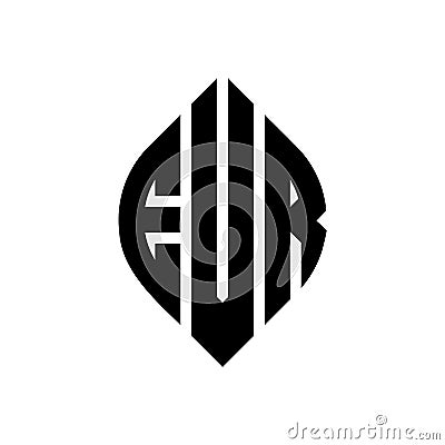 EVR circle letter logo design with circle and ellipse shape. EVR ellipse letters with typographic style. The three initials form a Vector Illustration