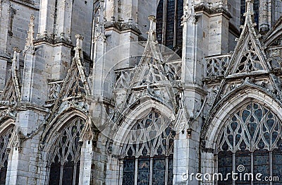 Evreux; France - january 17 2017 : gothic Notre Dame cathedral Editorial Stock Photo