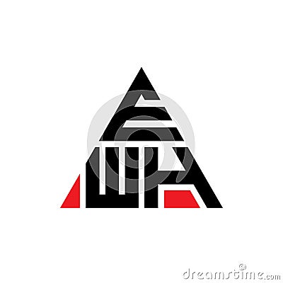 EWH triangle letter logo design with triangle shape. EWH triangle logo design monogram. EWH triangle vector logo template with red Vector Illustration