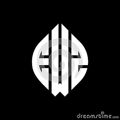 EWZ circle letter logo design with circle and ellipse shape. EWZ ellipse letters with typographic style. The three initials form a Vector Illustration