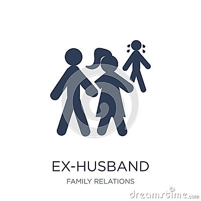 ex-husband icon. Trendy flat vector ex-husband icon on white background from family relations collection Vector Illustration