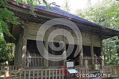 Ex sheltering hall of golden hall at Chuson temple, Hiraizumi Stock Photo