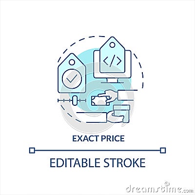 Exact price turquoise concept icon Vector Illustration