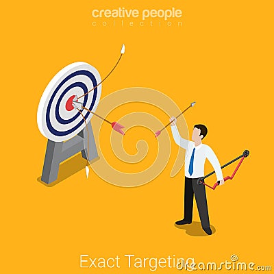 Exact targeting marketing business flat 3d vector isometric Vector Illustration