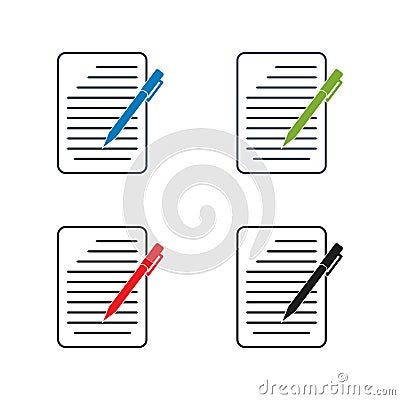 Exam Paper Icon set. Vector Illustration