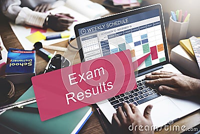 Exam Results Schedule Reminder Report Concept Stock Photo