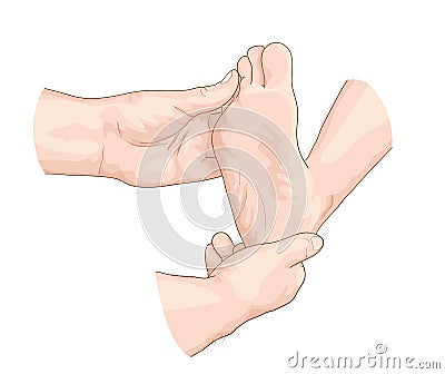 Examination of the foot. Stock Photo