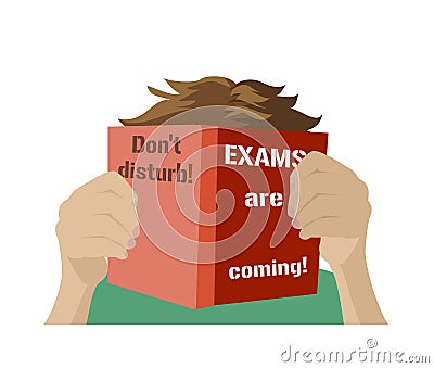 Examination test poster. Exam preparation. Vector Illustration