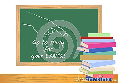 Examination test poster. Exam preparation. Vector Illustration