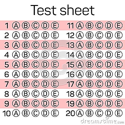 Examination test sheet. Education concept Vector Illustration