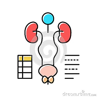 examining genitourinary system color icon vector illustration Vector Illustration