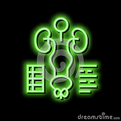 examining genitourinary system neon glow icon illustration Vector Illustration