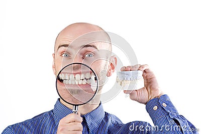 Examining teeth Stock Photo