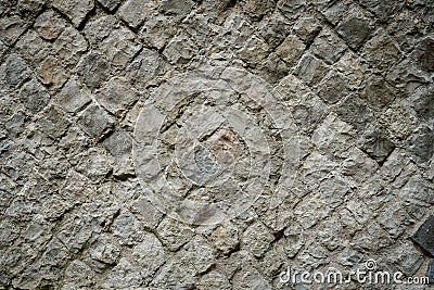 Example of ancient Roman Opus Reticulatum wall. Stock Photo