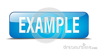 Example blue square isolated web button Vector Illustration