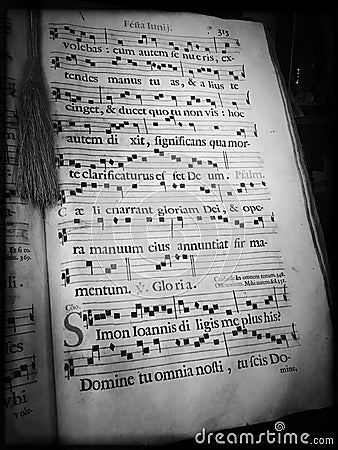 Example of early music notation Stock Photo