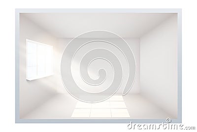 Example of empty room with window on side. Vector Illustration