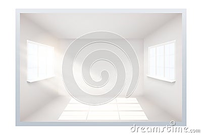 Example of empty room with window on side. Vector Illustration