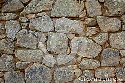 Example of Inca brickwork inside Machu Picchu Stock Photo