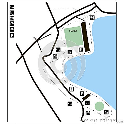 Example mapping of parkland Vector Illustration