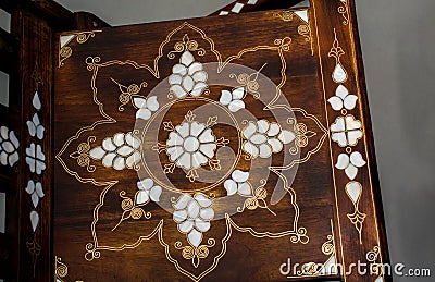 Example of Mother of Pearl inlays art Stock Photo